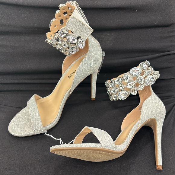 True Religion Metallic Rhinestone Heels - Picture 3 of 6